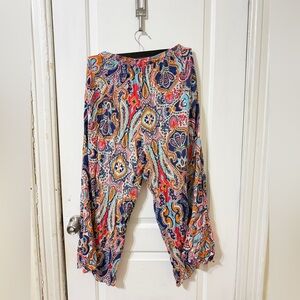Christian Siriano Multicolor Paisley Wide Leg Pants